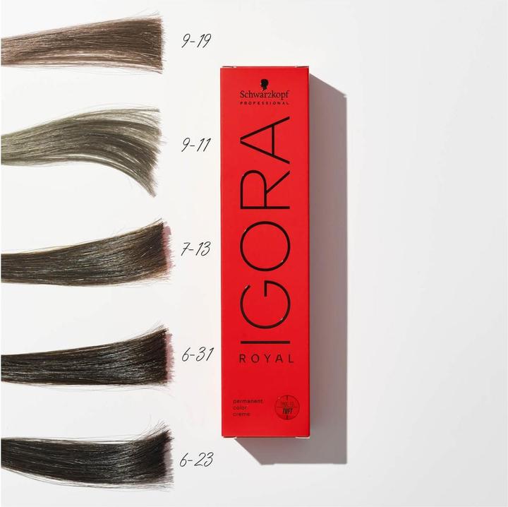 Produktbild Schwarzkopf Professional Schwarzkopf Igoral Royal Cools 6-31 Dunkelblond Matt Cendré 60ml (6-31 Dunkelblond Matt Cendré)