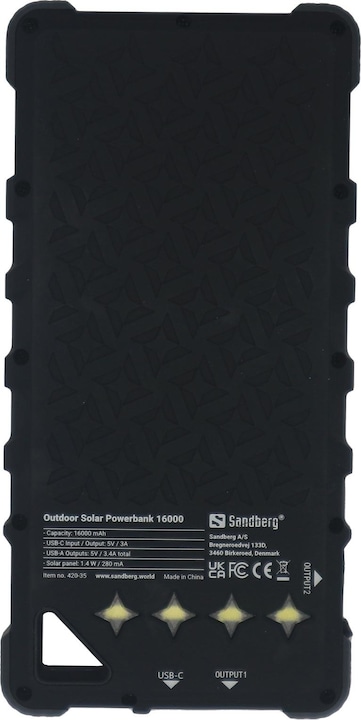 Actual product image Sandberg outdoor solar (16000 mAh, 1.40 W, 59.20 Wh)