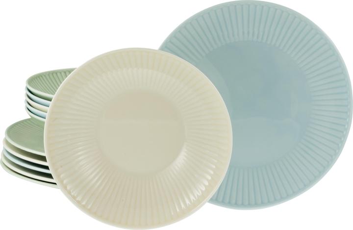 Pastel (cream, blue, green)