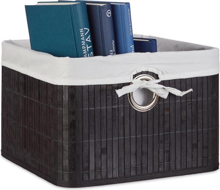 Actual product image Relaxdays Bamboo Storage Basket (1 x, 31 x 31 x 20 cm)