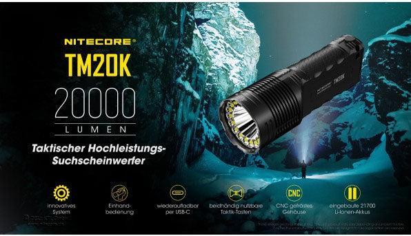 Actual product image Nitecore TM20K - 20000 lumen (14.55 cm, 3100 lm)