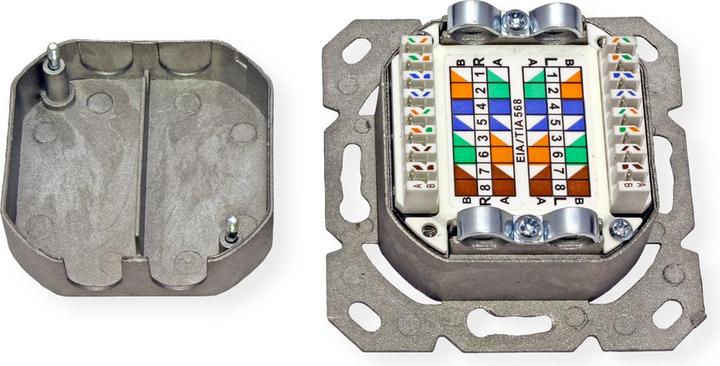 Produktbild Value Kat.6a Dose, 2x STP, Unterputz, senkrecht, weiss