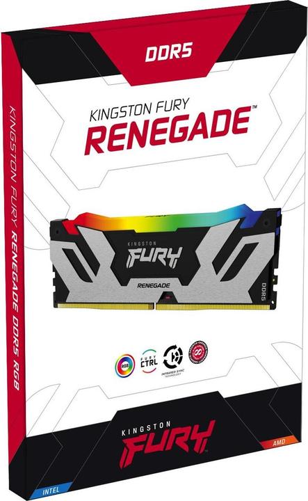 Actual product image Kingston 24GB 8000MT/s DDR5 CL38 DIMM FURY Renegade RGB White (1 x 24GB, 8000 MHz, DDR5 RAM, DIMM)