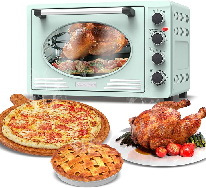 Produktbild TurboTronic By Z-Line Retro Minibackofen mit Umluft 45L In Blau