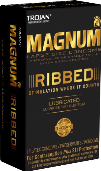 Actual product image Trojan Magnum Ribbed Condoms 12pcs (12 pcs.)