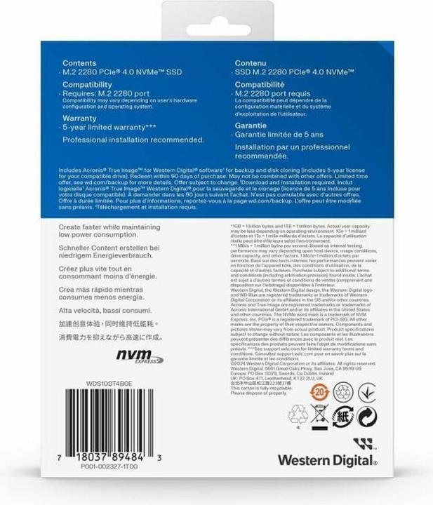 Produktbild WD Blue SN5000 powered by SANDISK (1000 GB, M.2 2280)