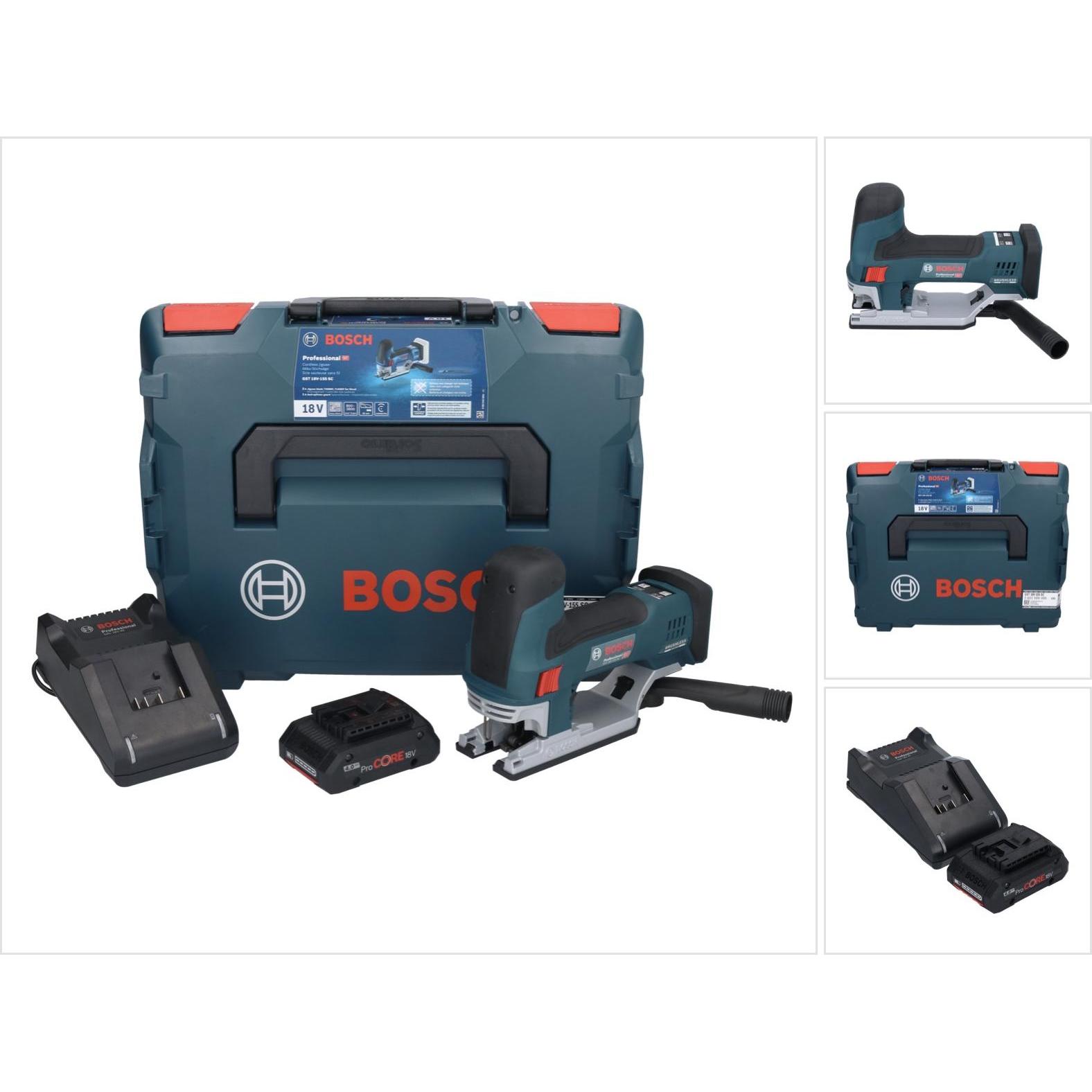 Bosch Professional, Stichsäge, Bosch GST 18V-155 SC Professional Akku StichsÃ¤ge 18 V + 1x ProCORE Akku 4,0 Ah + Ladeger...