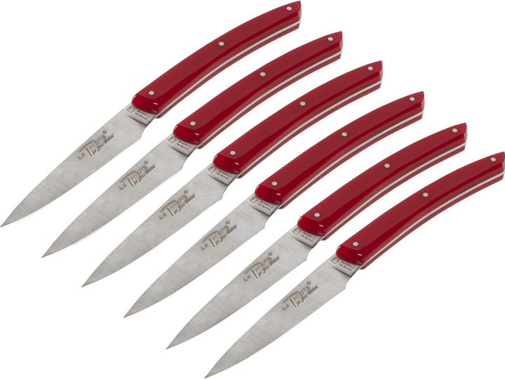 Immagine prodotto Laguiole Set di coltelli Jean Dubost 6 pezzi, Rosso acrilico (10.50 cm)