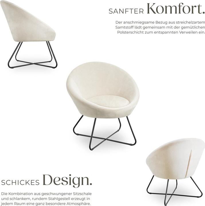 Immagine prodotto tectake poltrona cocktail Centera, imbottita, rotonda