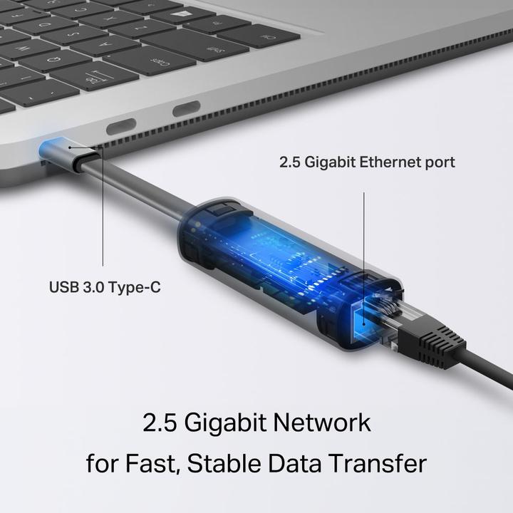 Image du produit TP-Link Adaptateur USB 3.0 Type-C vers 2.5 Gigabit UE302C (USB-C, RJ45 2.5 Gigabit Ethernet (1x))