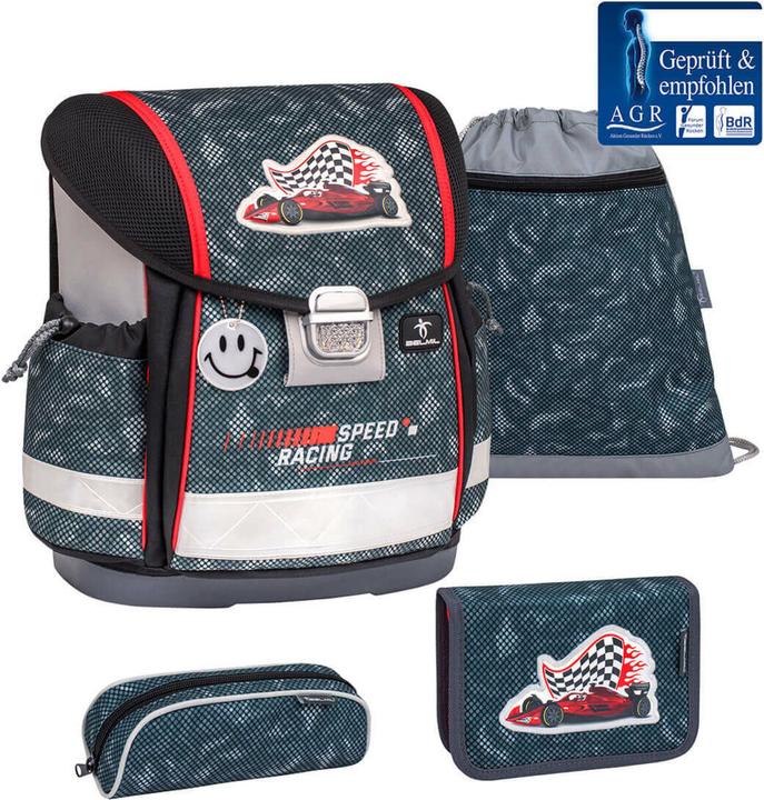 Belmil CLASSY Schulrucksack 4-teiliges-Set Red Dots (19 l)