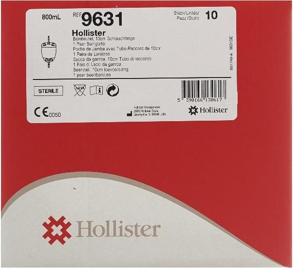 Produktbild Hollister Incorporated Urin-Beinbeutel 800ml mit Ableitungsschlauch 10cm Rücklaufsperre steril 10 Stk