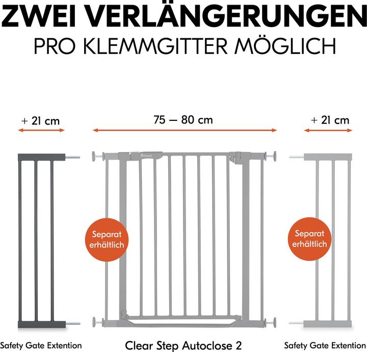 Productafbeelding Hauck Safety Gate Extension 21 cm Donkergrijs (21 cm)