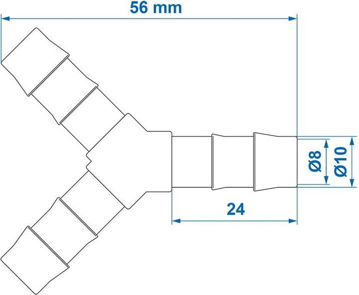 Produktbild ProPlus Schlauchverbinder Y-Stück 10mm 2 Stück im Blister