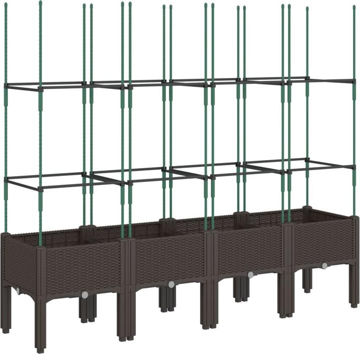 Image du produit vidaXL Bac à plantes avec treillis PP