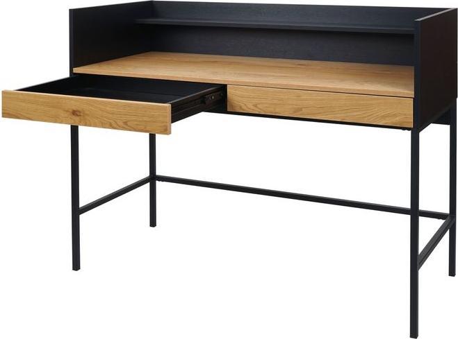 Mendler Schreibtisch HWC-J79, 120x50cm Holz Metall, Eiche-Optik