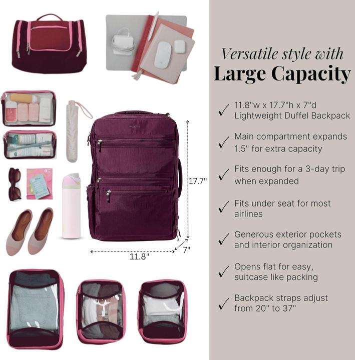 Actual product image Baggallini Modern Convertible Travel Backpack
