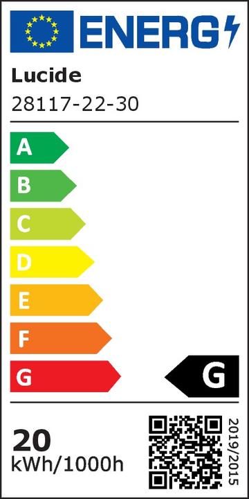 Etichetta energetica Lucide Brice-LED (1186 lm, B22)