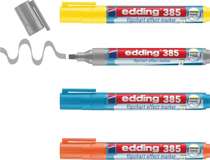 Produktbild Edding 385 Flipchart-Marker farbsortiert 1,0 - 5,0 mm, 4 St. (Mehrfarbig, 5 mm, 4 x)