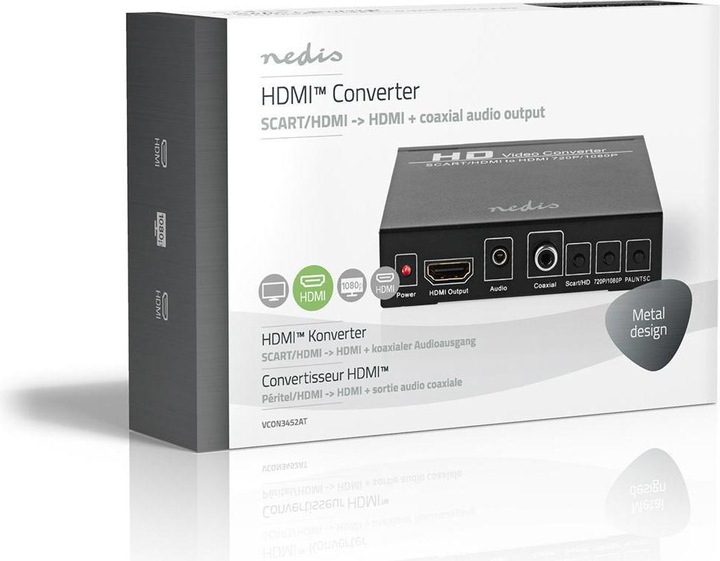 Actual product image Nedis HDMI T Converter SCART socket HDMI output / 1x 3.5 mm audio out / 1x digital audio 1-way 108