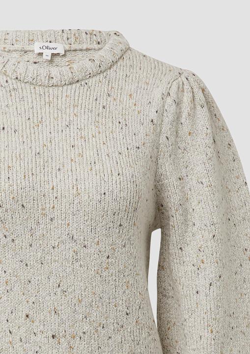 Produktbild s.Oliver Strickpullover Strickpullover mit Puffärmeln aus Baumwollmix (42)