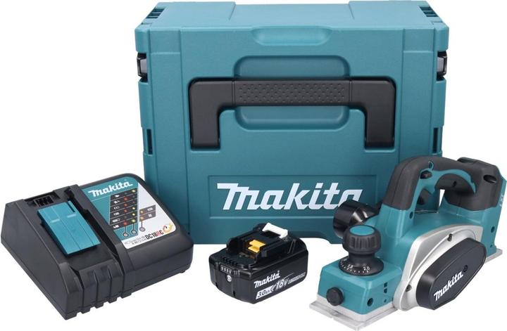 Produktbild Makita DKP 180 RF1J 18 V Akku Hobel im MAKPAC inkl. BL 1830 B Akku + DC18RC Ladegerät