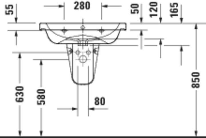 Image du produit Duravit D-Code lavabo, avec trou pour robinet, avec trop-plein, 650x480x165mm, blanc brillant (480 mm, 650 mm)