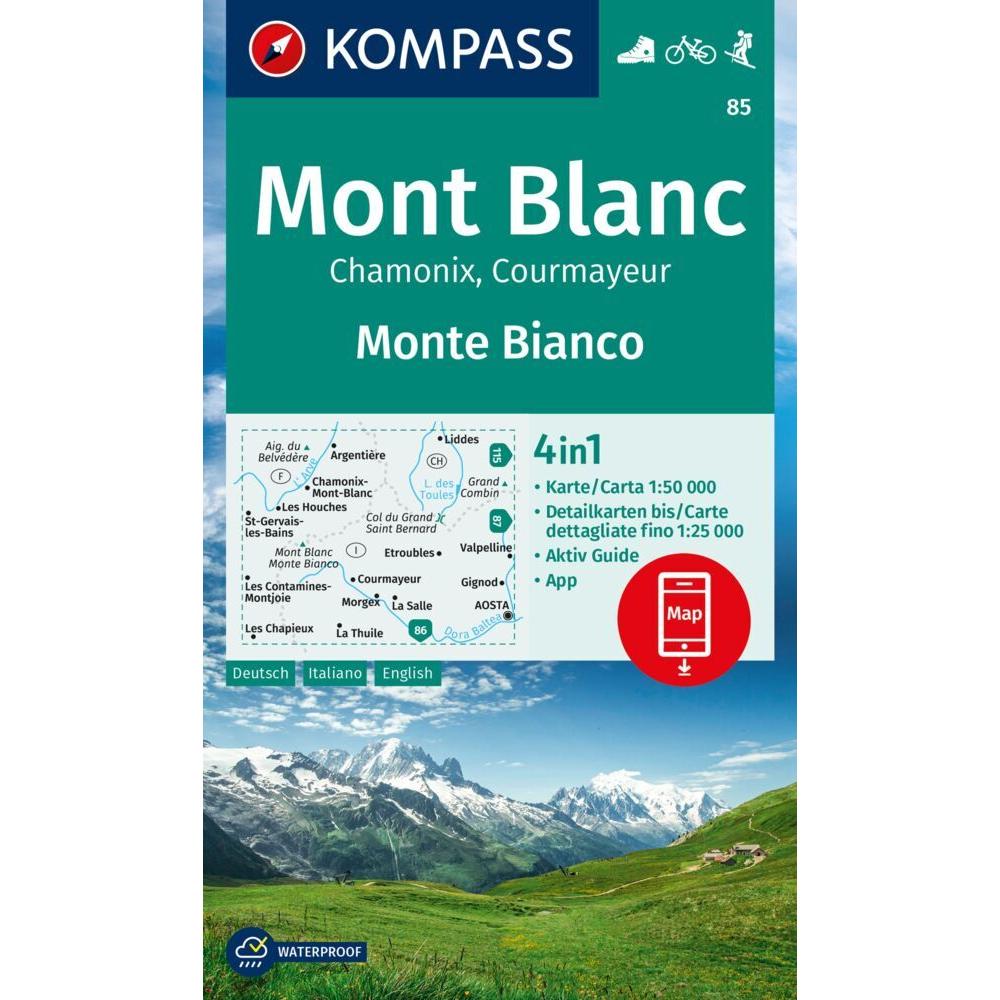 Wanderkarte 85 Mont Blanc / Monte Bianco 1:50.000, Landkarte
