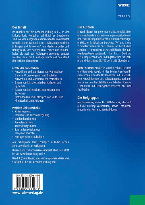 Produktbild Kälteanlagentechnik in Fragen und Antworten (Deutsch, Dieter Schmidt, Erhard Planck, 2023)