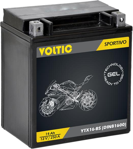 Produktbild Voltic Sportivo GEL YTX16-BS Motorradbatterie (DIN 81600) (12 V, 14 Ah, 250 A)