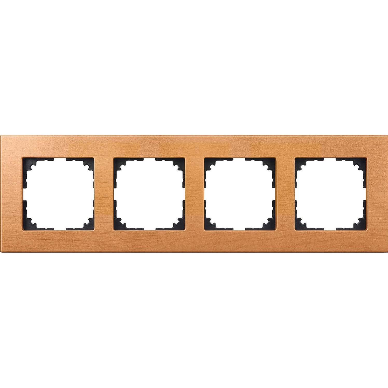 Merten, Zubehör Schalterprogramm, Holzrahmen, 4fach, Buche, M-PLAN MEG4054-3470