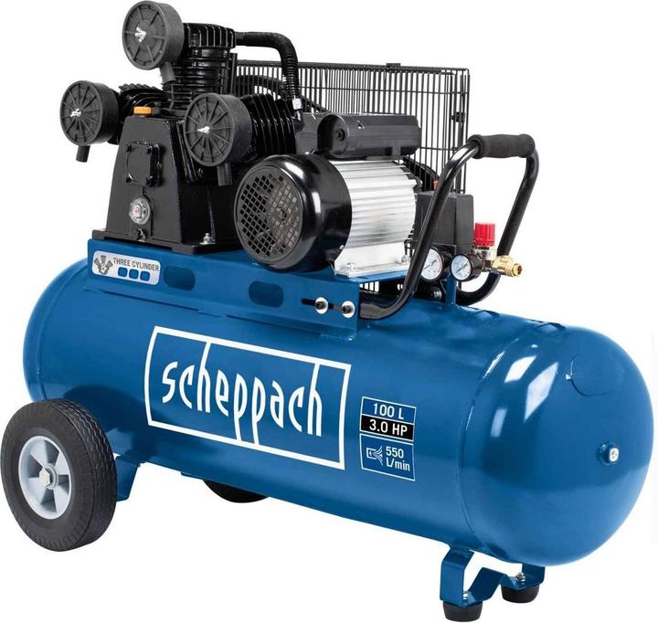 Actual product image Scheppach Triple cylinder compressor (100 l, 10 bar)