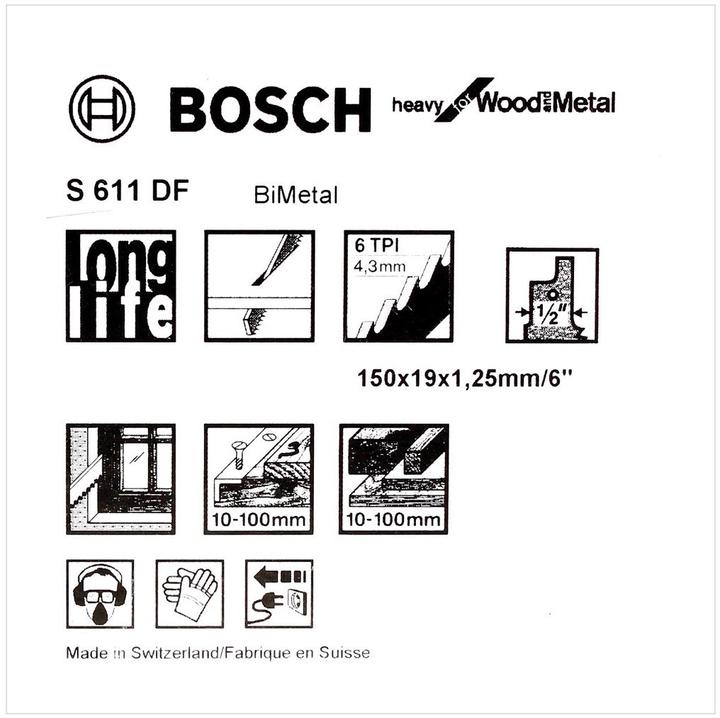 Actual product image Bosch Professional Zubehör PRO Window Demolition S611DF sheet, 1.25 x 19 x 150 mm, 5 pcs.