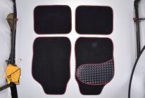Actual product image Filmer Car Carpet Set Alu-Look-pad 4-piece, red surround (1 set of 4 floor mats)