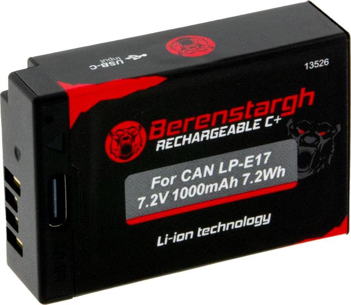 Berenstargh Akku mit USB-C Input für Canon LP-E17 EOS RP 77D 200D 750D 760D 8000D Kiss X8i M3 Rebel (Kamera Akku)