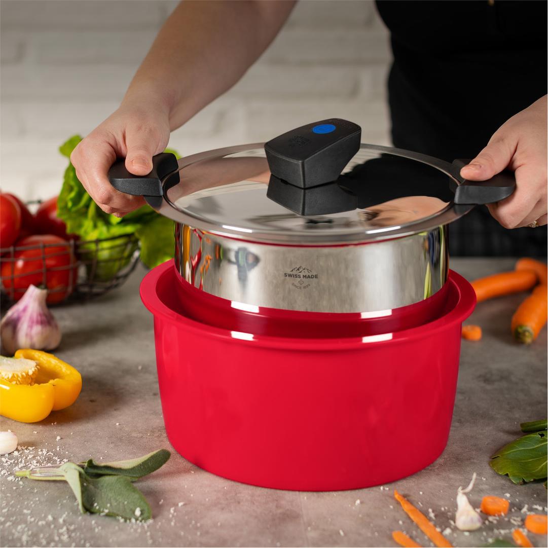Thumbnail - Kuhn Rikon HOTPAN COMFORT Servierkochtopf rot 5.0 L · Ø 22 cm, Pfanne + Kochtopf, Rot