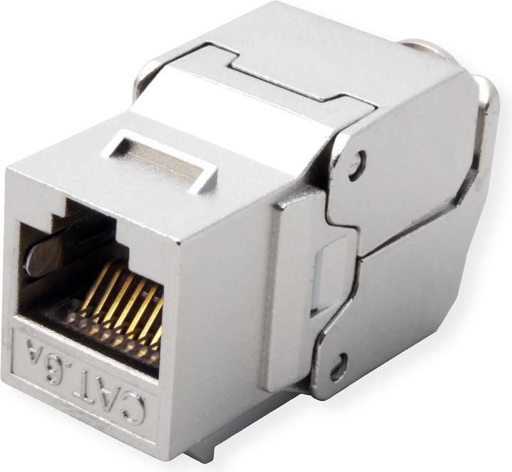 Actual product image Roline Keystone Cat6A/Cl.EA RJ45 shielded toolless silverf. (Keystone module)