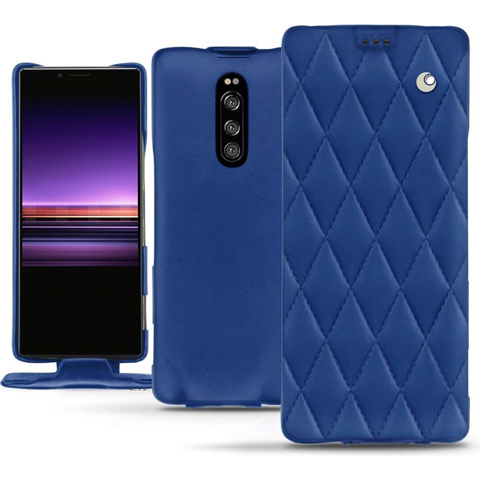 Noreve Lederschutzhülle vertikal (Sony Xperia 1), Smartphone Hülle, Blau