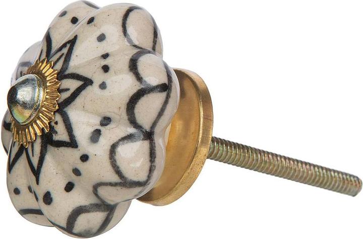 Produktbild Tranquillo Möbelgriff handgemacht, Ø 4.5 cm, Weiss/Gold