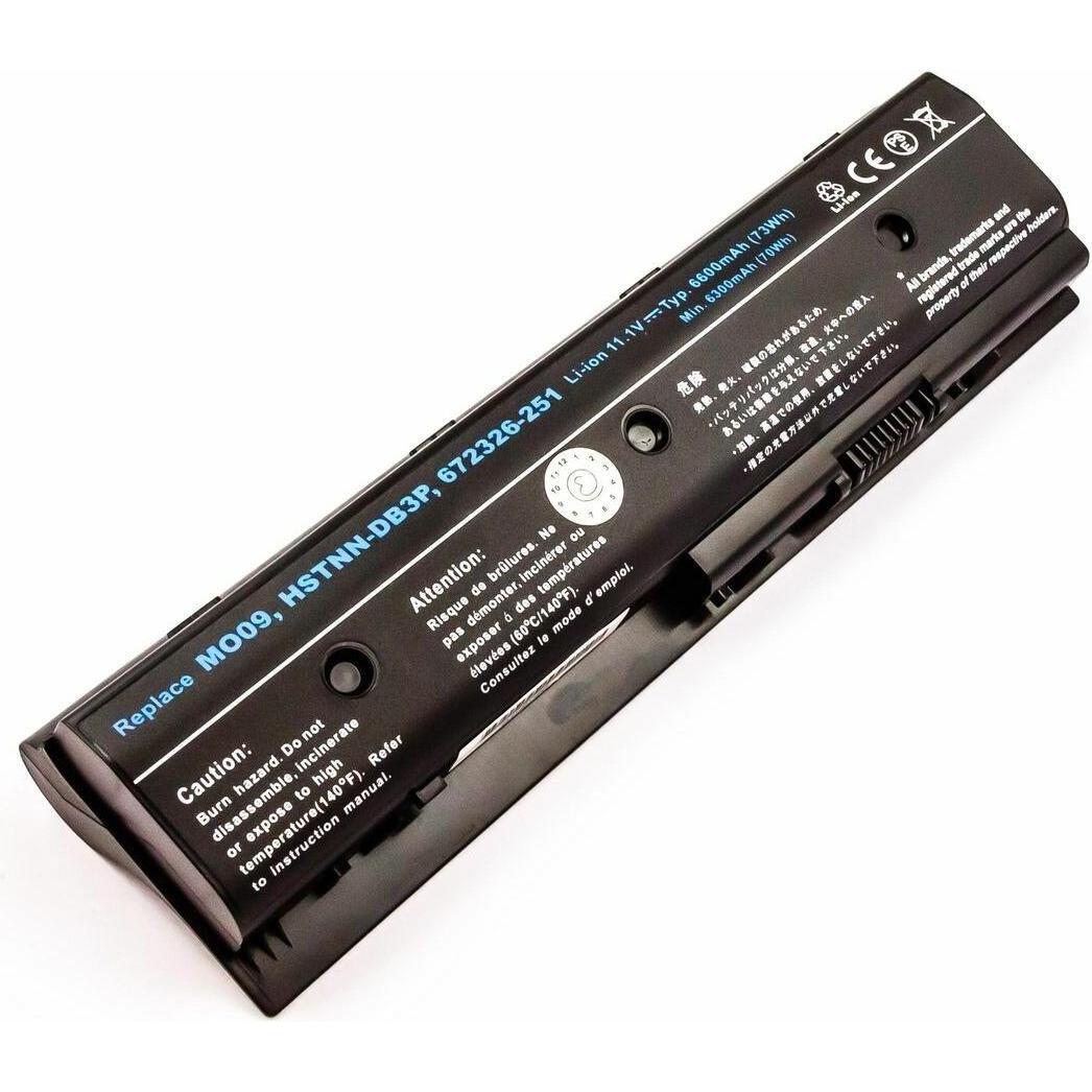CoreParts Laptop Battery for HP (9 Zellen, 6600 mAh), Notebook Akku, Schwarz