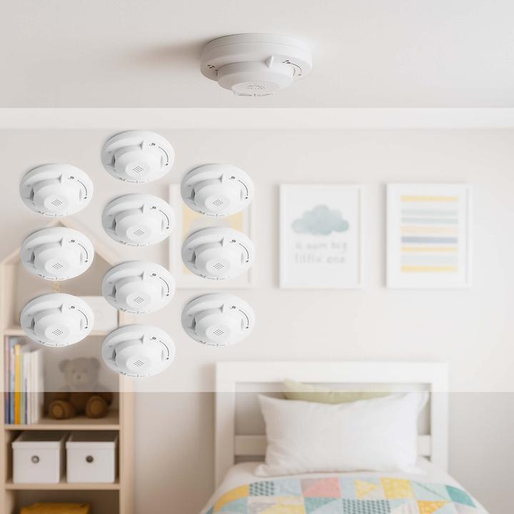 Produktbild Wiltec Rauchmelder vernetzt 10x Funk Feuermelder 10 Jahre Batterie Brandmelder