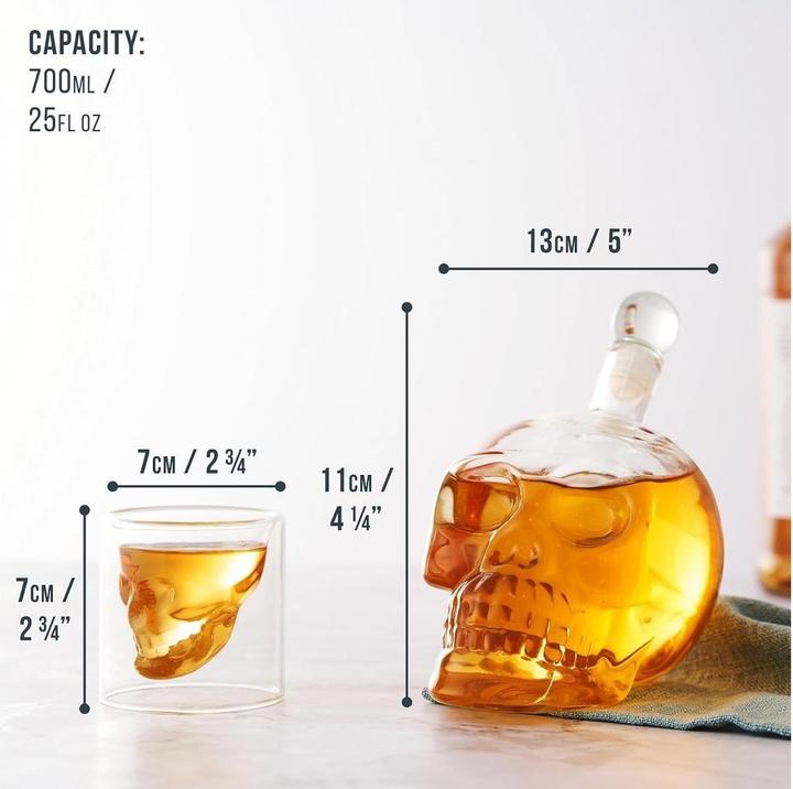 Image du produit Oak & Steel Verres à whisky et décanteurs Set crâne (0.70 l)