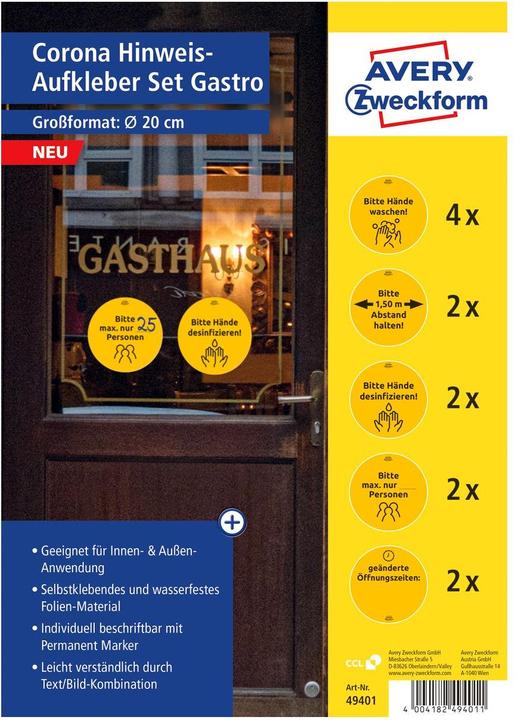 Actual product image Avery Notice labels set Ø 200 mm, 12 sheets