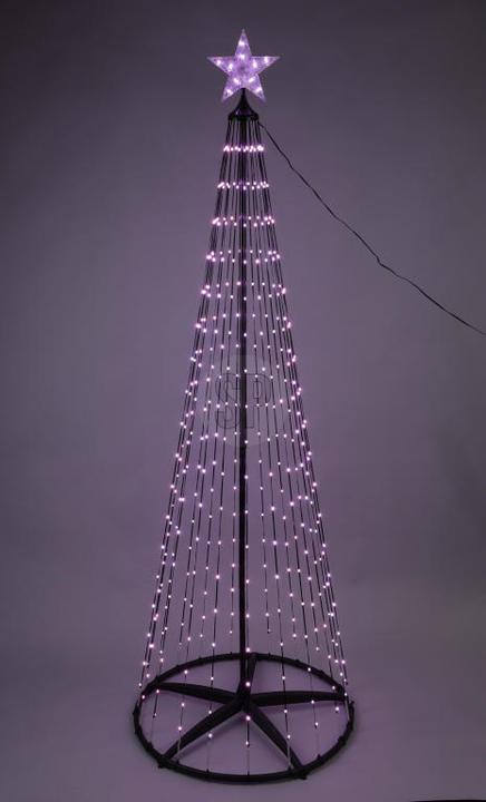Produktbild H & S Collection LED-Weihnachtsbaum Kegelform, mehrfarbig 370 LEDs. 210 cm