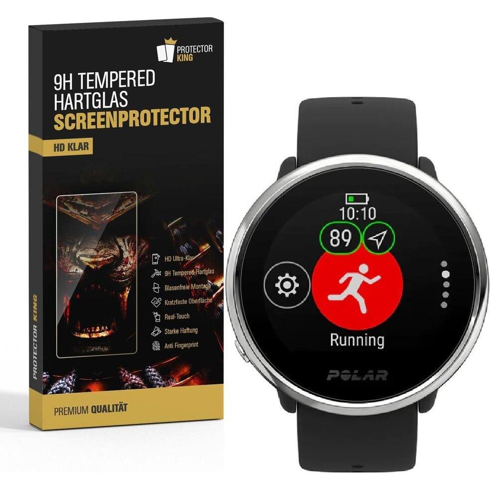 Protectorking 1x echtes Tempered 9H Panzerhartglas 3D KLAR, Smartwatch Schutzfolie, Transparent