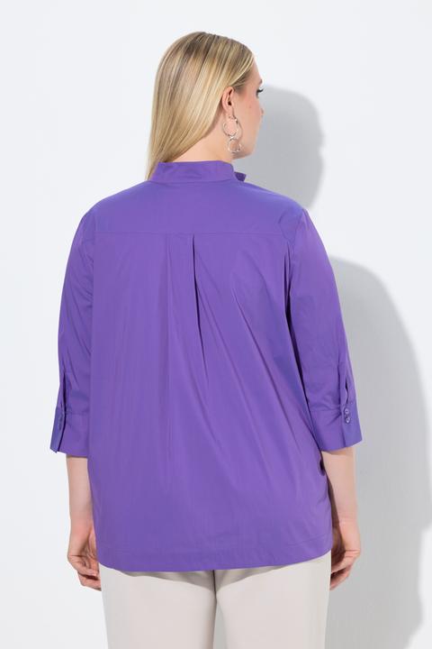 Actual product image Ulla Popken Goblet Collar 3/4 Sleeve Blouse (54)