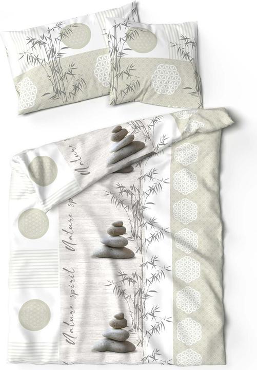 Immagine prodotto Lotus Bettwaren Biancheria da letto in bambù Spirito di natura (Copripiumino, 160 x 210 cm)