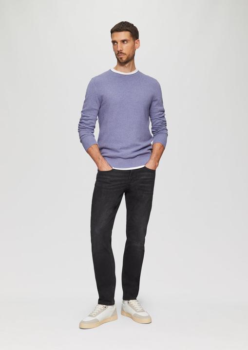 Actual product image S.Oliver Strickpullover Strickpullover mit Strukturmix und Logo-Patch (L)