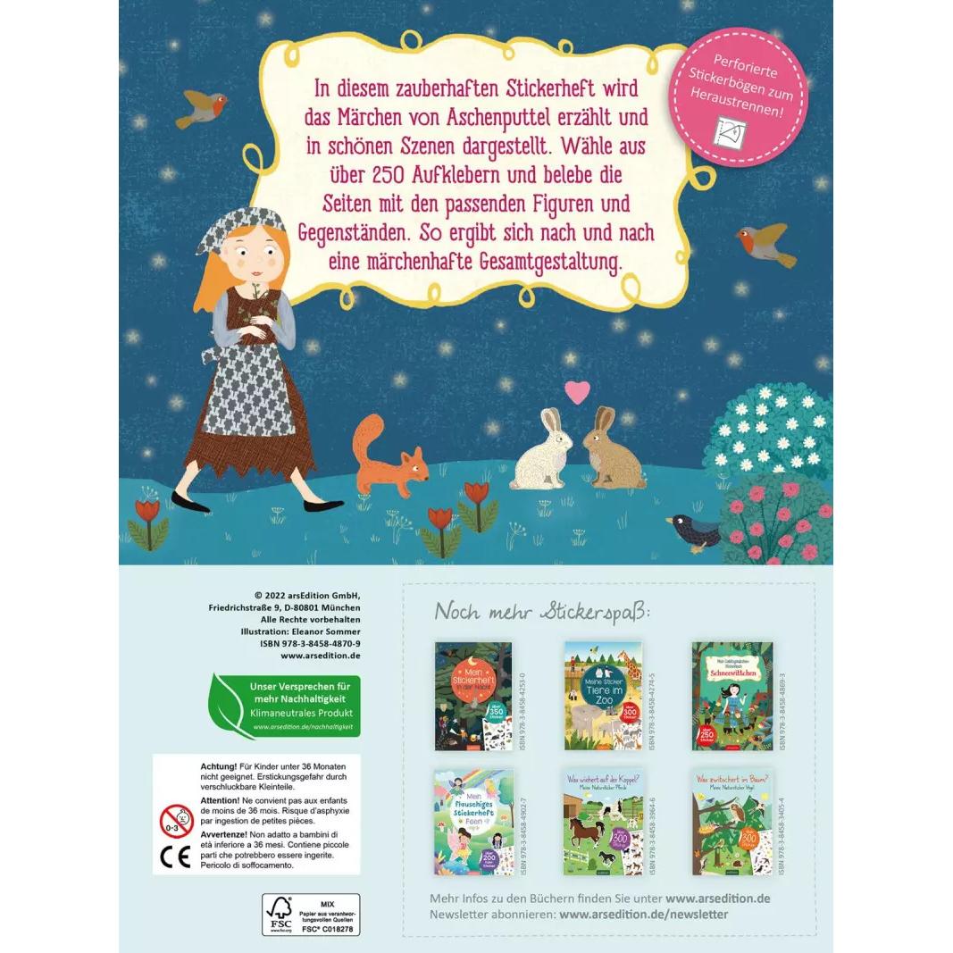 Thumbnail - Ars Edition, Sticker, Mein Lieblingsmärchen-Stickerbuch – Aschenputtel