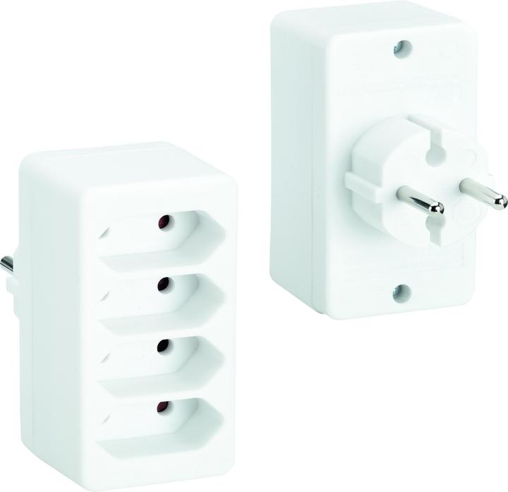 Actual product image Bachmann Multiplug 4xEuro white 4x2.5A/230V (4x, CEE 7/16)